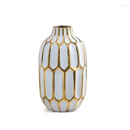 Vases Nordic Creative Ceramics Vase Golden Flower Modern Home Living Room Arrangement Accessories Decorative Ornaments