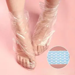 2024 100st Transprent Disposable Foot Bags Detox Spa täcker Pedicure Prevent Infektion Ta bort Chapped Foot Care Tools Bath Wipe- Pedicure Spa Foot Bags