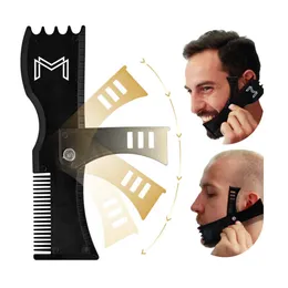 Strumento di modellatura della barba regolabile con pettine e modelli di styling Strumento di gamma di barba Edger per uomini con personalità3272099