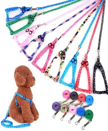 10120 cm Dog Harness leashes nylon printed調整可能なペットドッグカラー子犬猫牽引ロープペットネックレスカラーff395392793