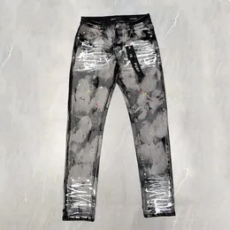 Designer Mens Jeans broderade quiltade tårtrendmärke Retro Pants Casual Solid Classic Straight Pants Men's Rock Motorcykel Jeans