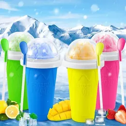 Smoothies Cup Ice Cream Maker QuickFrozen Silicone Squeeze Diy Milkshake Bottle Slushy Water Cooling 240516