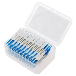 2024 1 Set 20/40/120/200pcs Double Floss Head Hygiene Dental Silicone Interdental Brush Toothpick New Hot Sellingdouble floss head toothpick