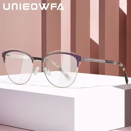 Óculos de sol enquadramentos de alta qualidade aço inoxidável óculos ópticos moldura Senhoras olho de gato miopia óculos femininos de prescrição de prescrição feminina