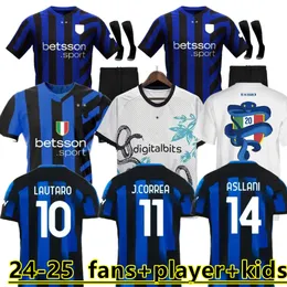 S-4xl 24 25 Lautaro Final Fußballtrikots Thuram Kids Kit Maillot de Dzeko Barella 2024 Maglie Fußballhemd 115 Jahre