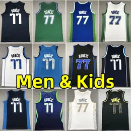 Luka Doncic Basketbol Formaları Erkekler Çocuk Jersey City Wear Edition Yetişkin Çocuklar Yuva Gençlik