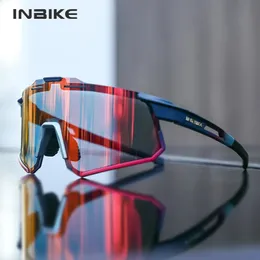 Inbike Pochromic Cycling Sungling Sunglasses Professional Road Bike Riding Glasses for Men Bicycle Roof Goggles Eyewear 240508