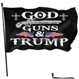 Баннерные флаги 3x5ft trump 2024 кампания боги Guns Flag Dhs Deliver Delive Home Garden Fartive Party Supplies DH0PA