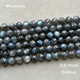 Partihandel naturlig A 8mm 10mm 12mm labradorite Facetterad shinny runda sten lösa pärlor för smycken som gör DIY -armband halsband 240518