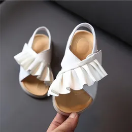 GT-CECD Sandals for Girls Summer Toddler Kids Scarpe in pelle Cute Ruffles Sole Sole Fashion Bambini Sandali UE 21-30 240518