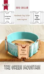 MUTTCO retailing unique style collar engraved metal buckle THE FOREST PLAID cotton Customized dog collar 5 sizes UDC015M1650620