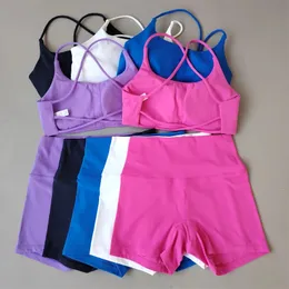 Sexy Yoga Suit 2 Pcs Shorts Women Sportswear Running Pilates Fitness Training Piece Set Soft Comfortable Gym Womens 240516