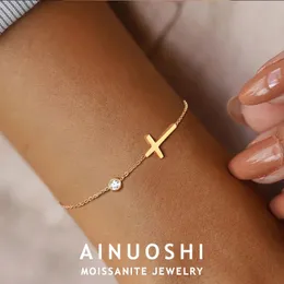 Ainuoshi 4mm Bracelets 925 Surling Silver Certified Bracelet para mulheres garotas versáteis jóias de mãos ajustáveis 240518