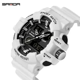 Sanda Men Watches W White G Stion Sport Watch Led Digital Waterproof Casual Watch S Shock Orologio maschio Relogios Masculino Watch Man X0625 235O