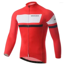 레이싱 재킷 Xintown Autumn Men 's Pro Cycling Jersey Long Sleeve Bicycle Clothing Sport MTB 자전거 Ropa Invierno Ciclismo