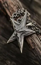 Herren Satan Satan invertiertes Penram Halskette Initiale Halskette Gothic Demon Chaos Star Schädel Anhänger Antiquitäten Partygeschenk1985157