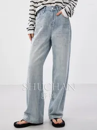 Women's Jeans Diamond Beading Women 92.5% Cotton Fashion High Quality 2024 Summer Streetwear Pantalones Mujer Verano