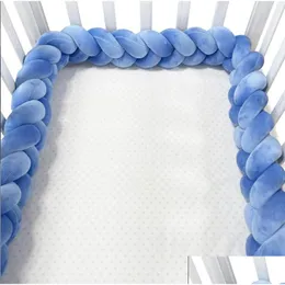 Bedding Sets 4M Baby Bed Bumper On The Crib Set For Born Cot Protector Knot Braid Pillow Cushion Anticollision 220718 Drop Delivery Dhgwu