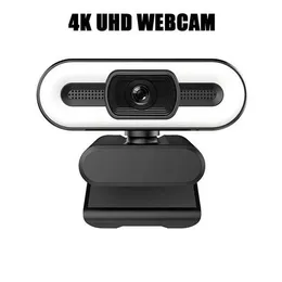 Веб -камеры Новая 4K Ultra Clear USB -сетевая камера с микрофоном, подходящим для настольных компьютерных камеров, трансляция видеопрокат видеопрокат.
