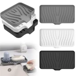 1-Pack Silicon Drain Soap Box Küche Badezimmer Anti-Rutsch-Spüle Tablett kreativer Waschtisch Seifenschale kostenloser Schlag Abflussregal