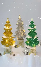 NEWChristmas Decorations Mini Desktop Christmas Tree Ornaments Shiny 3D Popup Card With Lights Xmas Decoration LLA91255999884