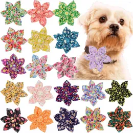 Hundebekleidung 50pcs Blumenkragen Slidierbares Haustier Bowties Accessoires für Hunde Haustiere Pflegebögen Vorräte