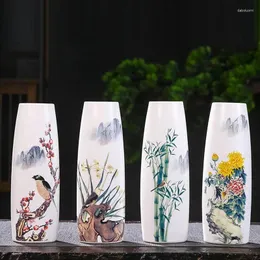 Vaser keramisk liten vas plommon orkidé bambu krysantemum hydroponic blommor arrangemang växt dekor vardagsrum bokhylla