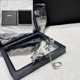 Boutique 925 Silberschild Ohrringe Marke Designer Neue modische trendige Ohrringe hochwertiger Diamant-Charm Girl Vielseitige Ohrring Box Boutique Geschenke