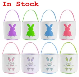 Besta de Páscoa inteira Festiva Cute Bunny Bucket Creative Candy Gift Bag Easters Rabbit Egg Sagas com cauda de coelho 27 Sty6395386