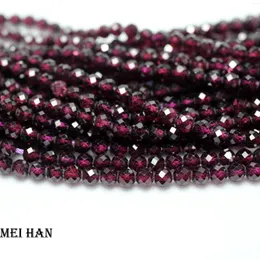 Lose Edelsteine Meihan (2strands/Set) Natural 4 -mm -Wein rot lila Brasilien Granat facettierte runde Perlen für Schmuckbaudesign