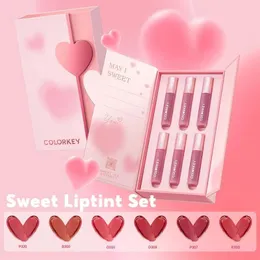 Colorakey mini set di lucidalabbra set di labbra romantiche raccolta acquosa set di regalo per rossetto liquido impermeabile.