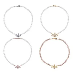 Mode weibliche Halskette Marke Mutter Enne Enne Saturn Perlen Halskette Schlüsselbein Kette Punk -Atmosphäre 20201402992