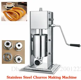 Máquina de extrusão de extrusão de 3L Churro Aço inoxidável Spanish Churros Maker Machine Manual Churros Máquina de enchimento Brand New1434277