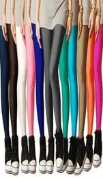 Fashion elastic forescent super elastic thin brand candy color neon 9 pants shaping leggings for women free shipping5252008
