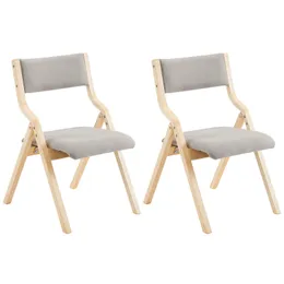 2 Pack Modern Folding Chairs with Padded Seat and Back, Wooden Dining Chairs Extra Chair for Guests Living Room Office Wedding Party