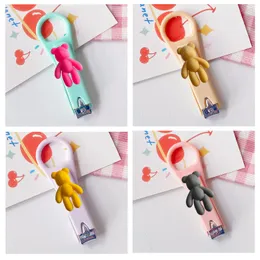 File unghie colorf Little Bear Cartoon Flippers Acciaio inossidabile Scissori portatili Piegatura BK Child Manicure Tools Delivery Delivery Otwff Otwff