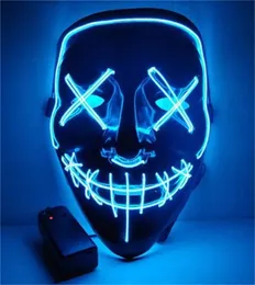 LED Luminous Smiling Face Party Mask Halloween Nuova horror di alta qualità divertente Ball Horror Haunted House6817649