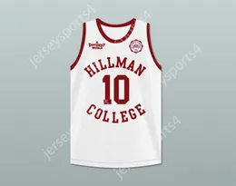 CUSTOM NAY Name Youth/Kids RONALD 'RON' JOHNSON 10 HILLMAN COLLEGE WHITE BASKETBALL JERSEY WITH EAGLE PATCH A DIFFERENT WORLD Top Stitched S-6XL