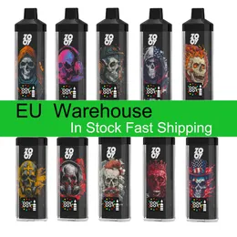 Original E Cigarette Puff verfügbar elektronische Zigaretten Zooy Puffs 12000 Mesh Spule 23ml Pod 650mAh wieder aufladbarer Bildschirm Batterie Puff -Dampf Bananengerät