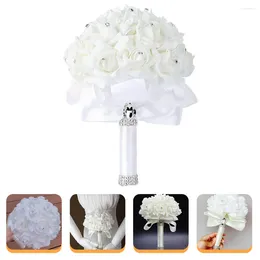 花嫁介添人のための結婚式の手の花束の花束を保持する装飾的な花ブライダルシミュレーション人工