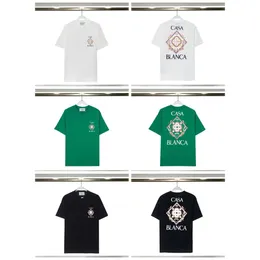 Camisetas masculinas da Casablanca Marca de moda americana Pure Cotton Double Yarn T-shirt com mangas curtas para homens designer Casa Blanca B2RR