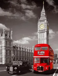 Direct Selling London Bus With Big Ben Cityscape Home Wall Decor Canvas Picture Art Unframed Landscape Hd Print Painting Arts1422546