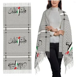 Halsdukar palestina flaggkarta halsduk för kvinnor vinter höst kashmir sjalar och wrap palestinian stora sjal damer