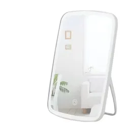 2024 Светодиодный макияж зеркальный сенсорный экран 3 -световой портативный стоячий складной туалетный зеррор с 5 -кратным увеличительным косметическим светодиодным зеркалом для портативного