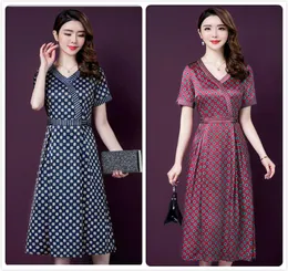 Nuovo abito a pois estivo di lussuoso Summer Polka Womens Retro Hepburn Big Swing Dress Office Business Lady Slim Cocktail Dresss6926479