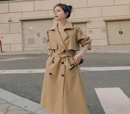 FebruariFrost New Spring Autumn Long Women Trench Coat Double Breasted Belted Storm Flaps Khaki Dress Loose Coat Lady Outerwear FA6827341