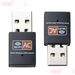 Adattanti di rete da 600 MBPS USB Adattatore WiFi Dual Banda 2.4G / 5GHz RTL8811CU DONGLE MINI DONGLE MINI 600M Wi-Fi 802.11ac Ethernet Ricevuto OTB2K