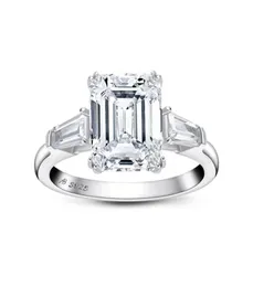 Emerald Cut Inggence для женщин 3 камней свадьбы 925 Серебряное обещание Ring1204173