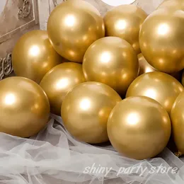 20pcs البالونات المعدنية كروم المعادن زفاف حفلة عيد ميلاد بالون دش الطفل الذهب
