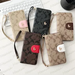 Designer Brieftasche Flip Phone Hülle für iPhone 15 14 Plus 13 12 11 Pro Max Volllederschutz Magnet Schließtür TPU -Rahmen zurück -Schalenkarten -Taschenabdeckung luxuriöses Muster